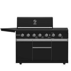 Forno All'Aperto 87,600 BTU BBQ with 4 Stainless-Steel Burners with Infrared Burners & Side Burner, Sink Module with Black Sintered Stone Countertops, Gaz Pizza Oven, Bar & Beverage Center - FODKT2551BLK