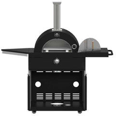 Forno All'Aperto 87,600 BTU BBQ with 4 Stainless-Steel Burners with Infrared Burners & Side Burner, Sink Module with Black Sintered Stone Countertops, Gaz Pizza Oven, Bar & Beverage Center - FODKT2551BLK