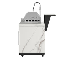 Forno Rimini Outdoor Kitchen: 30" BBQ 62,600 BTU, 4.8 cu.ft. Refrigerators, White Countertops - FODKT2575WHT