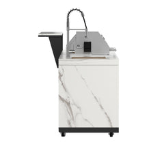 Forno Rimini Outdoor Kitchen: 30" BBQ 62,600 BTU, 4.8 cu.ft. Refrigerators, White Countertops - FODKT2575WHT