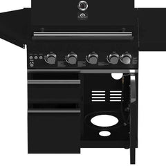 Forno All'Aperto 62,600 BTU BBQ with 3 Stainless-Steel Burners & Infrared Burners & Sink Module with Black Sintered Stone Countertops, Bar & Beverage Center - FODKT2582BLK