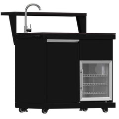 Forno All'Aperto 62,600 BTU BBQ with 3 Stainless-Steel Burners & Infrared Burners & Sink Module with Black Sintered Stone Countertops, Bar & Beverage Center - FODKT2582BLK