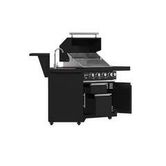 Forno All'Aperto 62,600 BTU BBQ with 3 Stainless-Steel Burners & Infrared Burners & Sink Module with Black Sintered Stone Countertops, Bar & Beverage Center - FODKT2582BLK