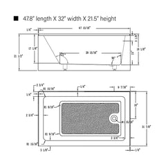 Vanity Art 54 in. x 32 in. Acrylic Alcove Skirt Soaking Bathtub with Right Overflow and Drain - B301M-RIGHT