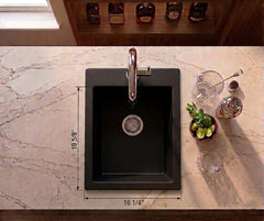 LaToscana Bar Sink Fireclay Drop-In – 16 x 20 x 8.5 – Single Hole - PO0201710 - The Home Selection