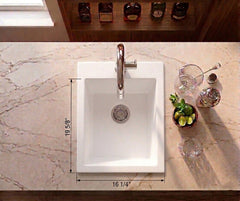 LaToscana Bar Sink Fireclay Drop-In – 16 x 20 x 8.5 – Single Hole - PO0201710 - The Home Selection