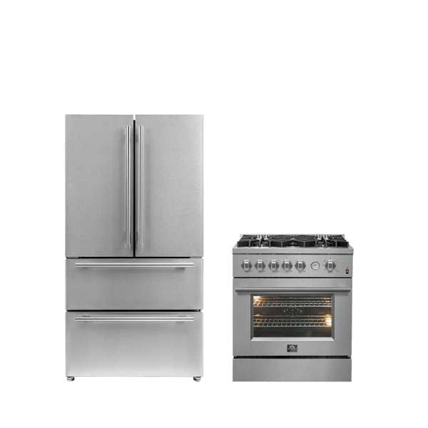 FORNO Premium 2-Piece Kitchen Bundle - Giovanni 30-inch Gas Range Stainless Steel, Forno Moena 36