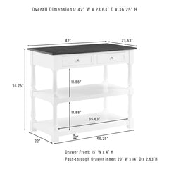 Crosley Caitlyn Wood Top Kitchen Island - CF3037BR-WH