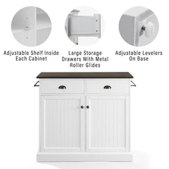 Crosley Shoreline Kitchen Island - CF3038BR-WH