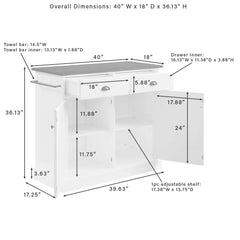 Crosley Shoreline Kitchen Island - CF3038BR-WH