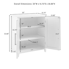 Crosley Roarke Stackable Kitchen Pantry Storage Cabinet - CF3130-WH