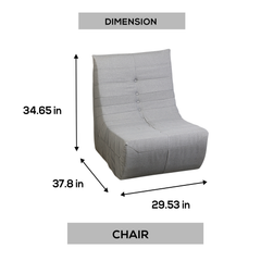 Deko Living Gray Compressed Foam Chair - CIF50