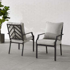 Crosley Otto 2pc Outdoor Dining Chair Set - CO6291MB-GY
