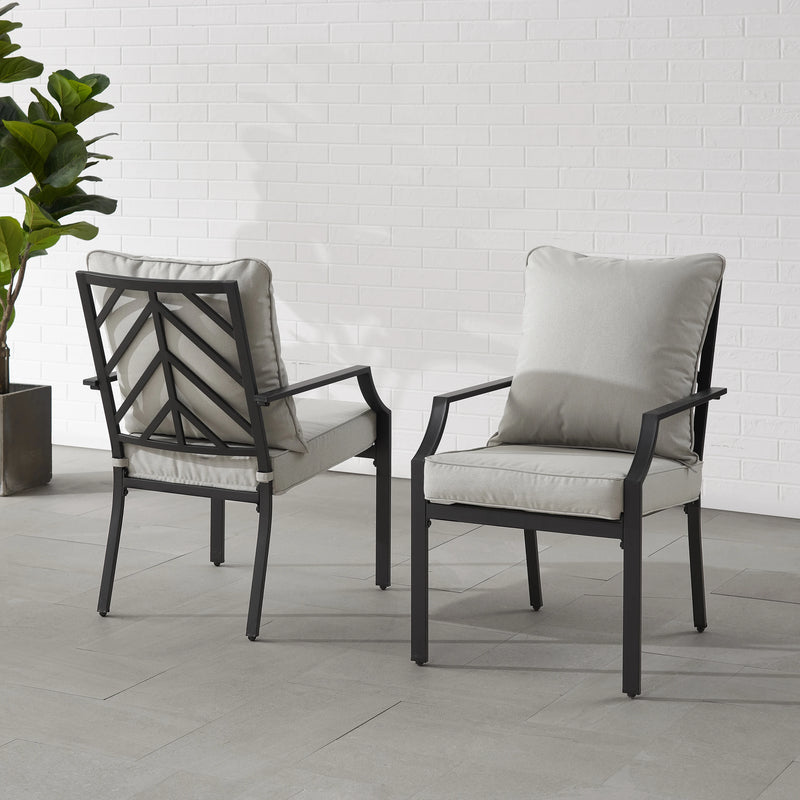Crosley Otto 2pc Outdoor Dining Chair Set - CO6291MB-GY