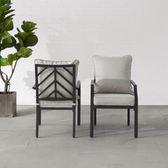 Crosley Otto 2pc Outdoor Dining Chair Set - CO6291MB-GY