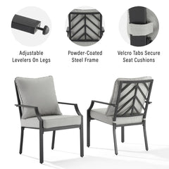Crosley Otto 2pc Outdoor Dining Chair Set - CO6291MB-GY
