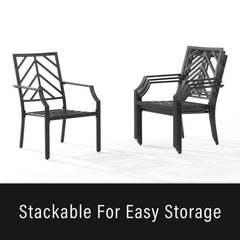 Crosley Otto 2pc Outdoor Dining Chair Set - CO6291MB-GY