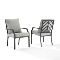 Crosley Otto 2pc Outdoor Dining Chair Set - CO6291MB-GY