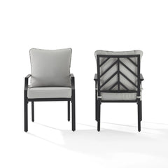 Crosley Otto 2pc Outdoor Dining Chair Set - CO6291MB-GY