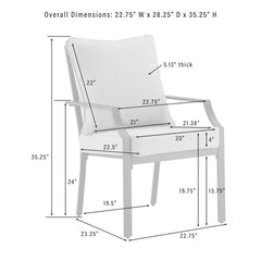 Crosley Otto 2pc Outdoor Dining Chair Set - CO6291MB-GY