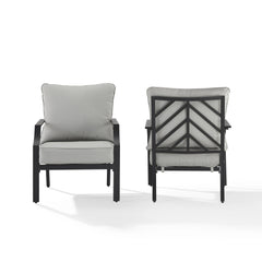 Crosley Otto 2pc Outdoor Chair Set - CO6293MB-GY