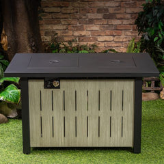 Deko Living 42" Rectangular Outdoor Propane Firetable with Ice Bucket - COB10004