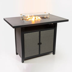 Deko Living 55-Inch Rectangular Outdoor Propane Gas Fire Pit Barstool Table - COB10005