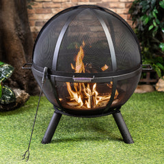 Deko Living 33" Metal Wood Burner Sphere Fire Pit - COB10508