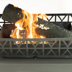 Deko Living Outdoor Metal Fireplace with Log Storage - COB10511