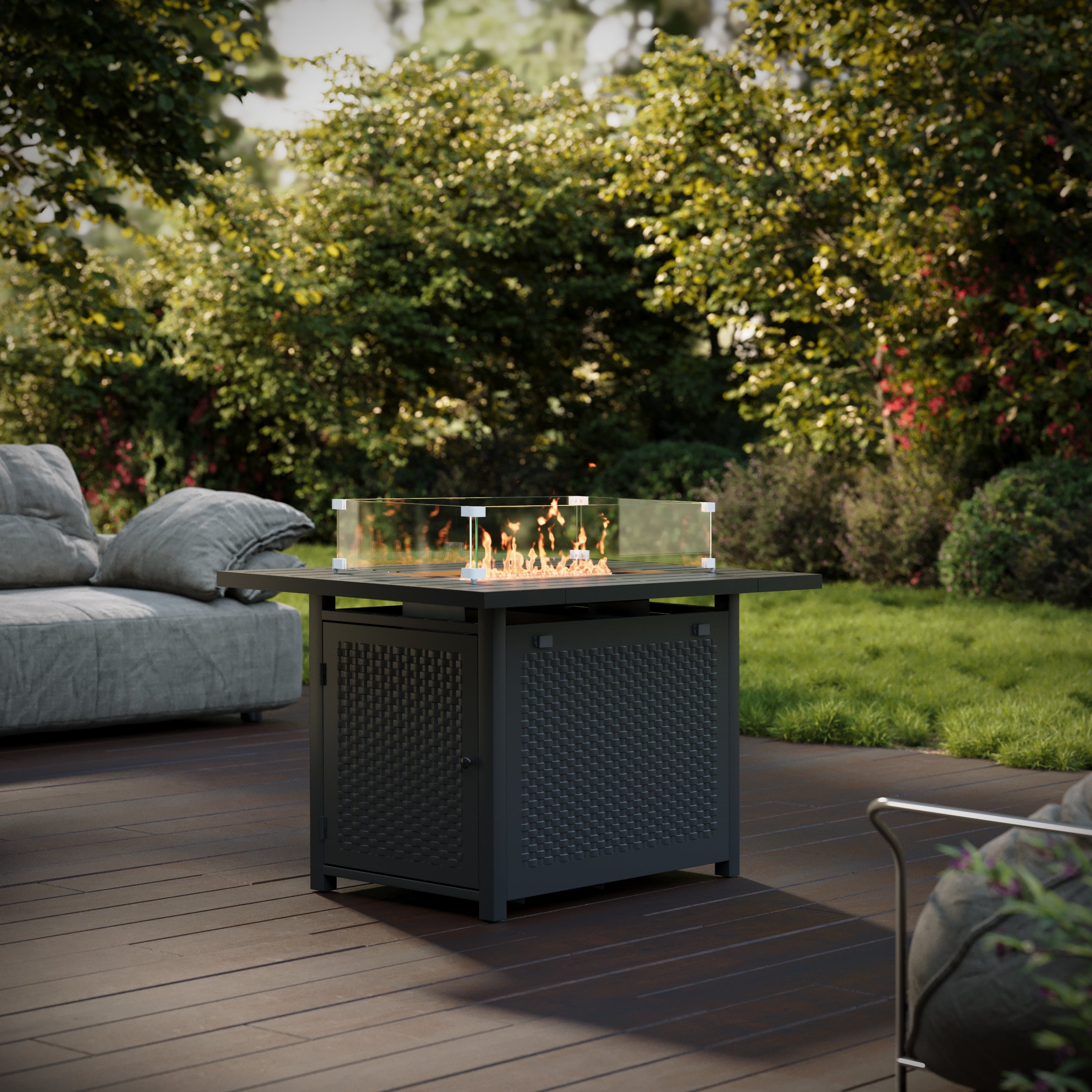 Deko Living 43" Outdoor Rectangular Propane Fire Pit Table - COB10010