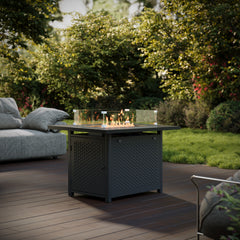 Deko Living 43" Outdoor Rectangular Propane Fire Pit Table - COB10010
