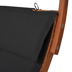 Deko Living Outdoor Wooden Frame Lounge Daybed with Black Upholstery & Canopy - COP20205BLK