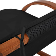 Deko Living Outdoor Wooden Frame Lounge Daybed with Black Upholstery & Canopy - COP20205BLK