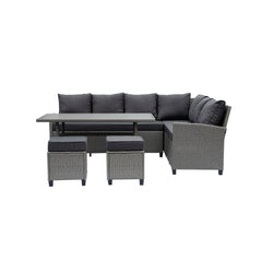 Deko Living Outdoor Wicker Sectional Sofa & Ottoman Set with Table - COP30006