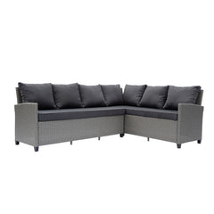 Deko Living Outdoor Wicker Sectional Sofa & Ottoman Set with Table - COP30006