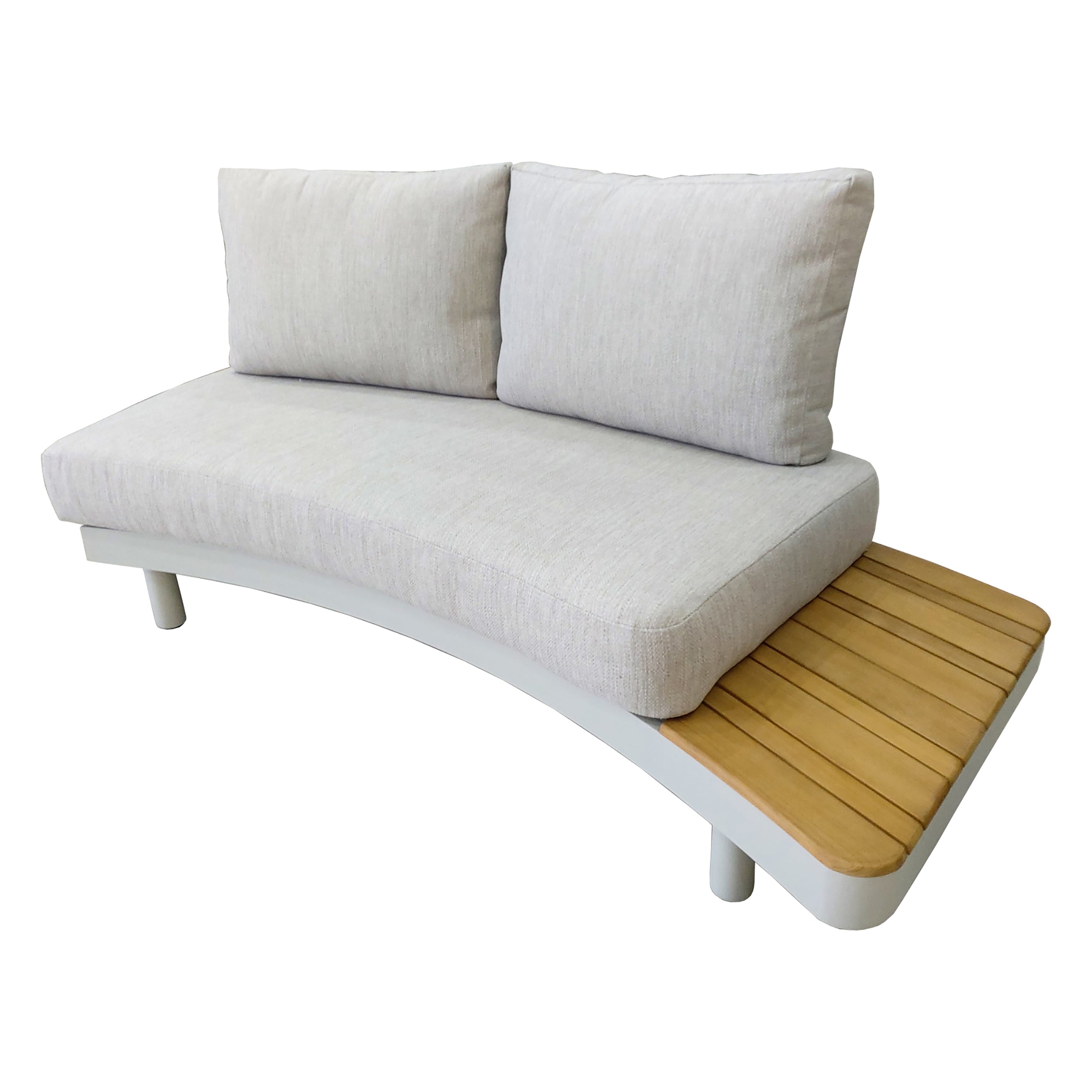 Deko Living 6 Place Seating Outdoor Aluminum and Teak Contour Sofa Set - COP30
