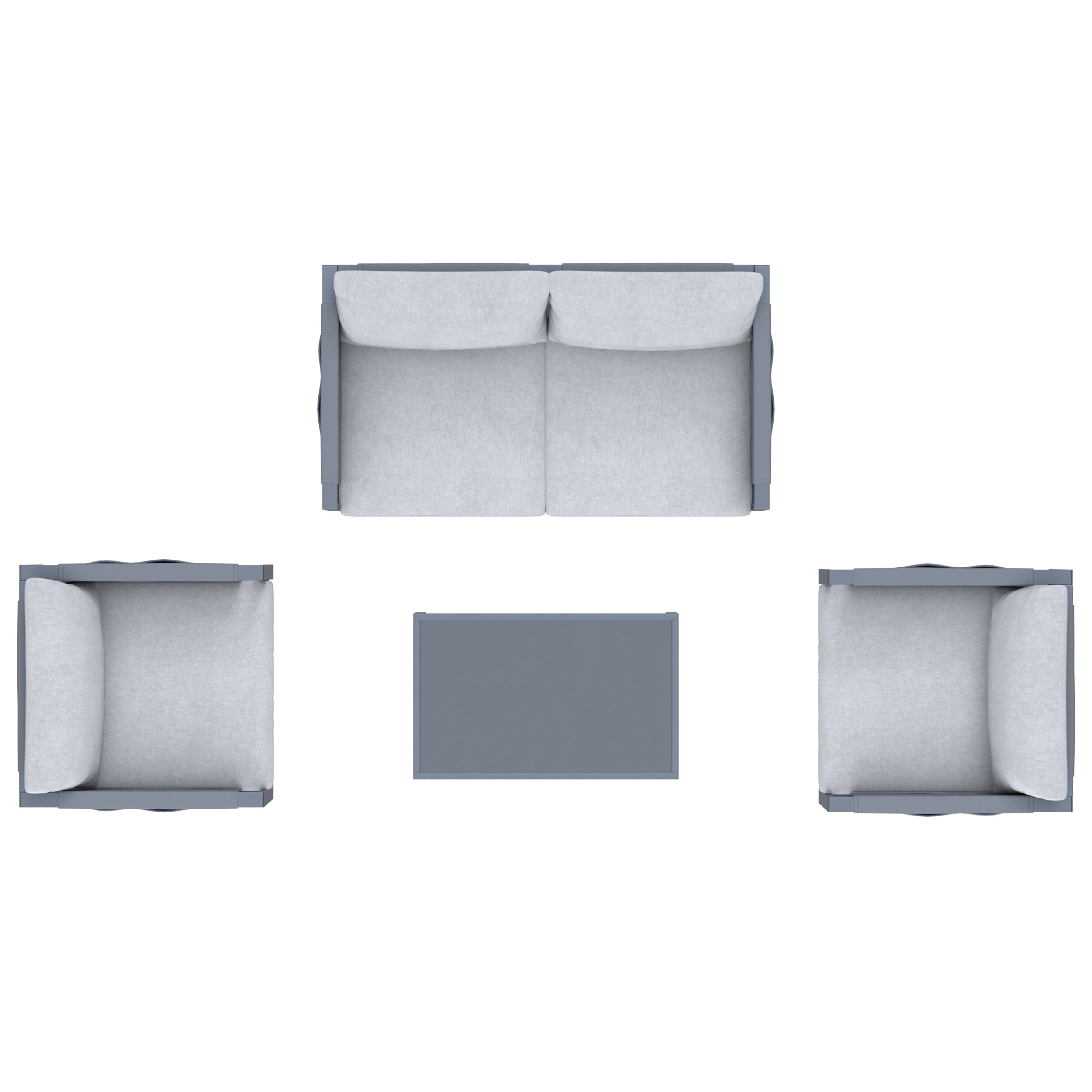 Deko Living 4 Place Seating Outdoor Gray Sofa and Table Set - COP30014