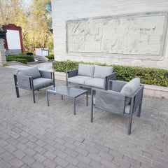 Deko Living 4 Place Seating Outdoor Gray Sofa and Table Set - COP30014
