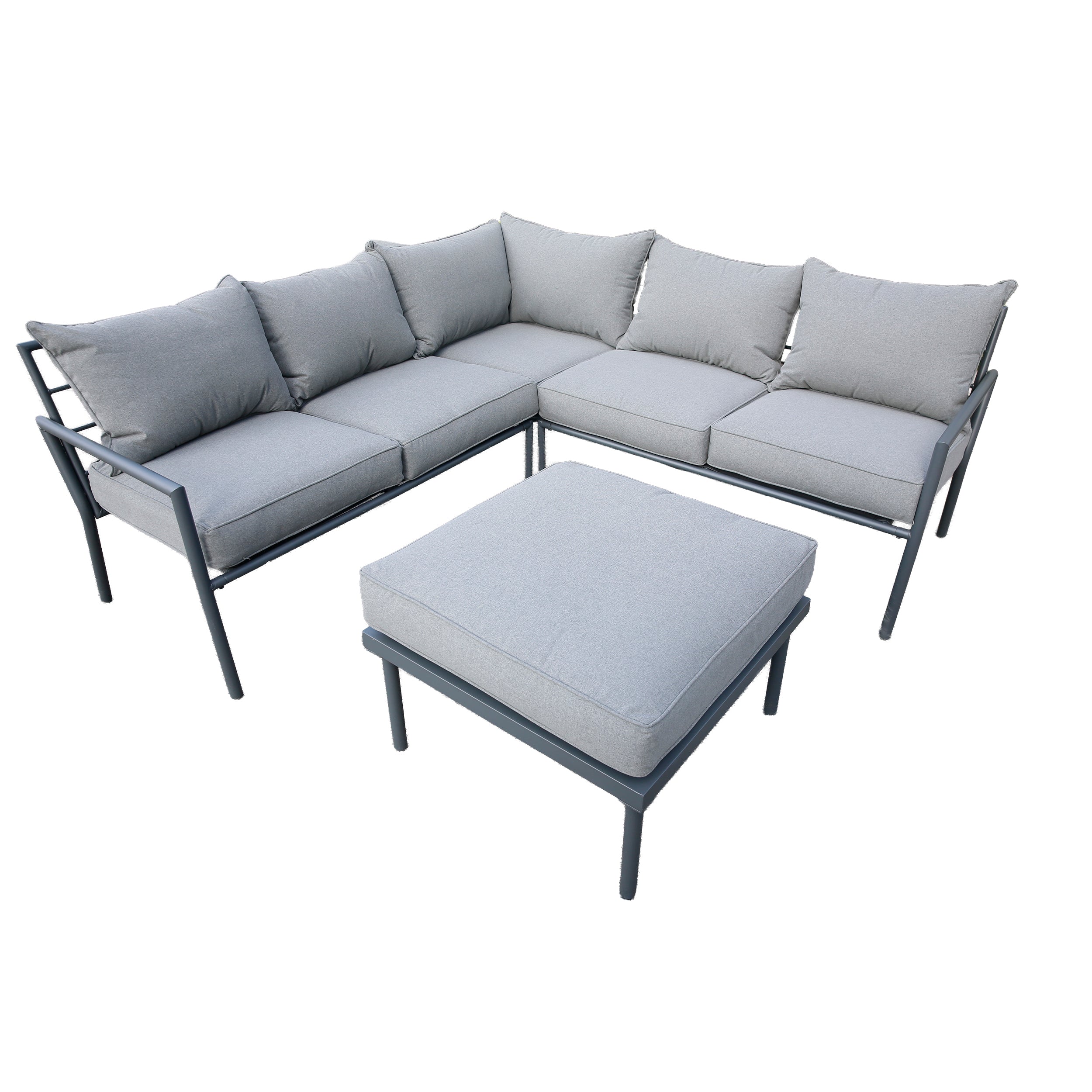 Deko Living 5 Place Seating Outdoor Gray Sofa and Ottoman Set - COP30015