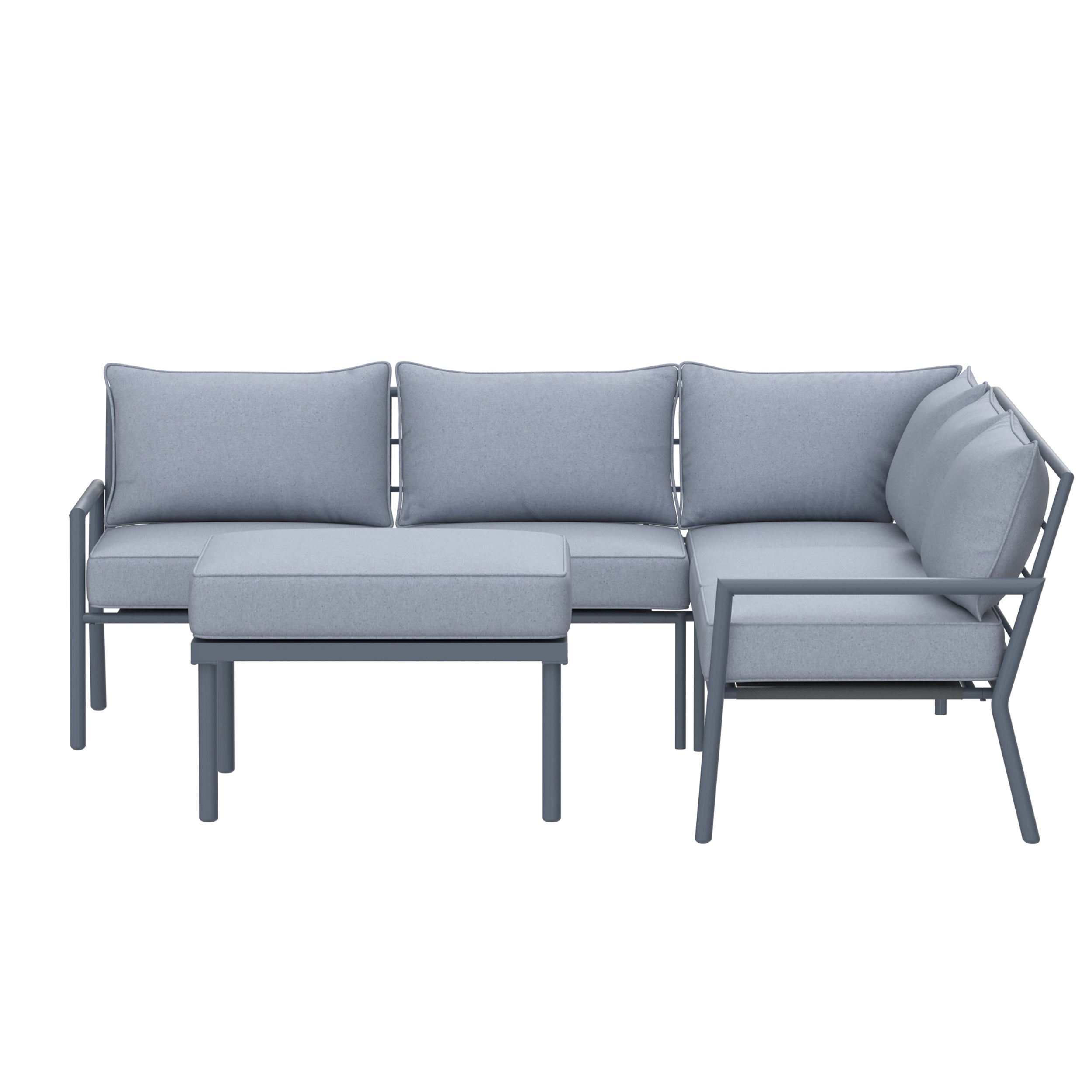 Deko Living 5 Place Seating Outdoor Gray Sofa and Ottoman Set - COP30015
