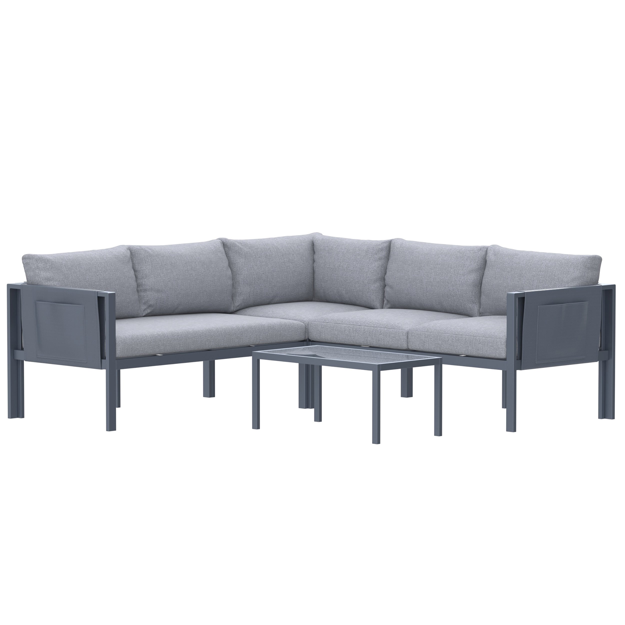 Deko Living 5 Place Seating Outdoor Gray Sofa and Table Set - COP30016