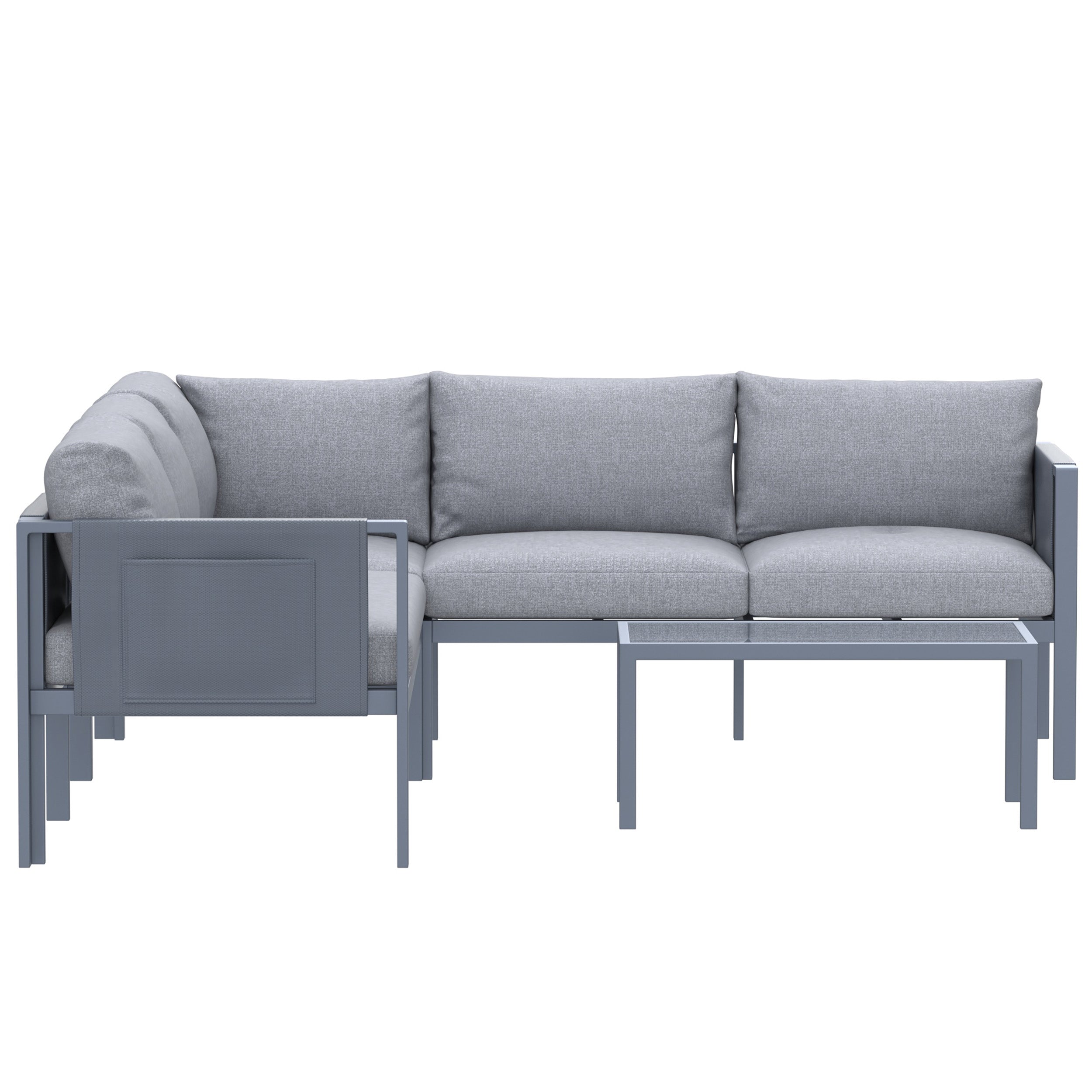 Deko Living 5 Place Seating Outdoor Gray Sofa and Table Set - COP30016