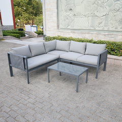 Deko Living 5 Place Seating Outdoor Gray Sofa and Table Set - COP30016