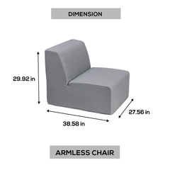 Deko Living Outdoor Compressed Foam Armless Sectional Sofa Chair