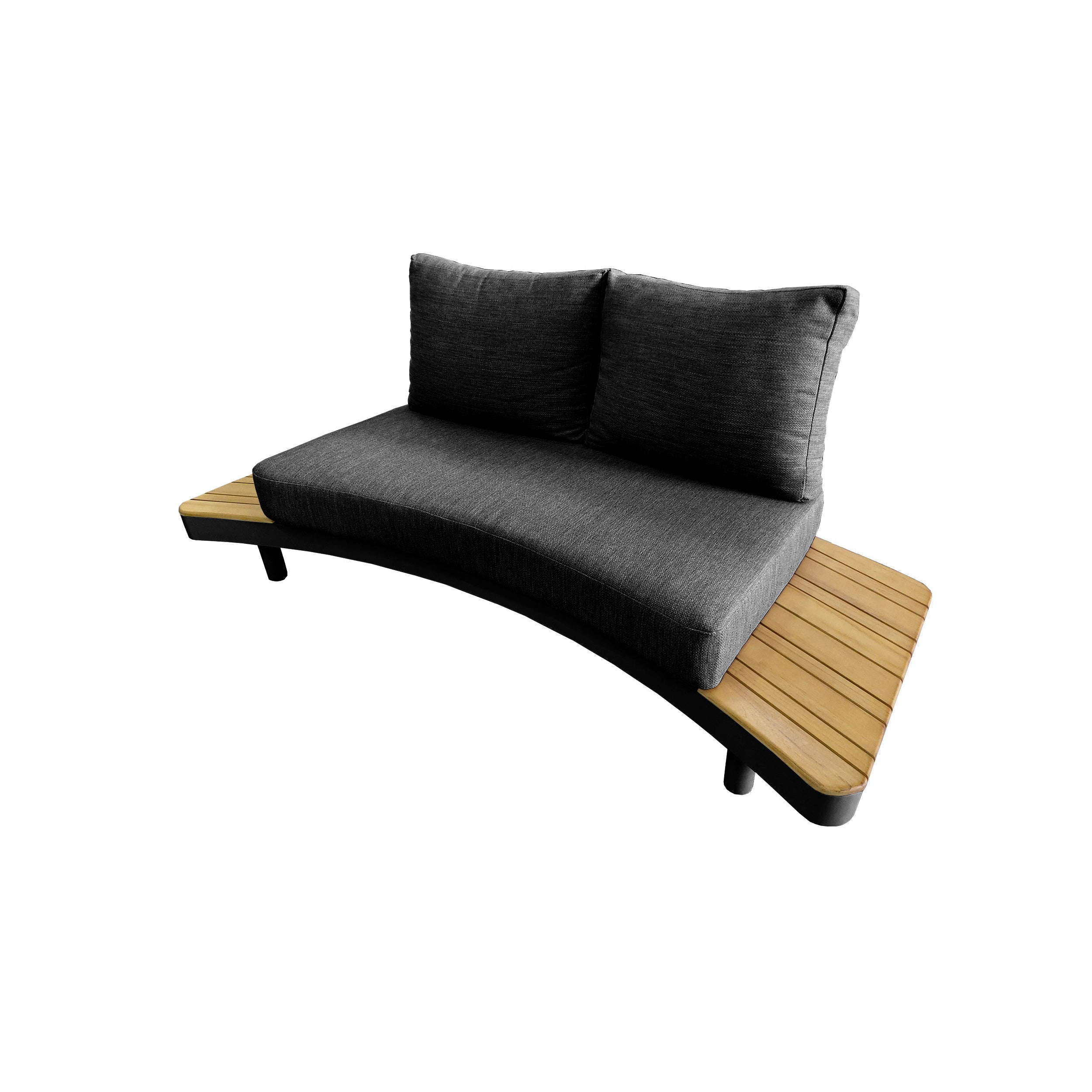 Deko Living 6 Place Seating Outdoor Aluminum and Teak Contour Sofa Set - COP30