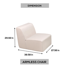 Deko Living Outdoor Compressed Foam Armless Sectional Sofa Chair