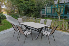 Deko Living 7 Piece Brown Outdoor Dining Chairs and Table Set - COP30702BWN