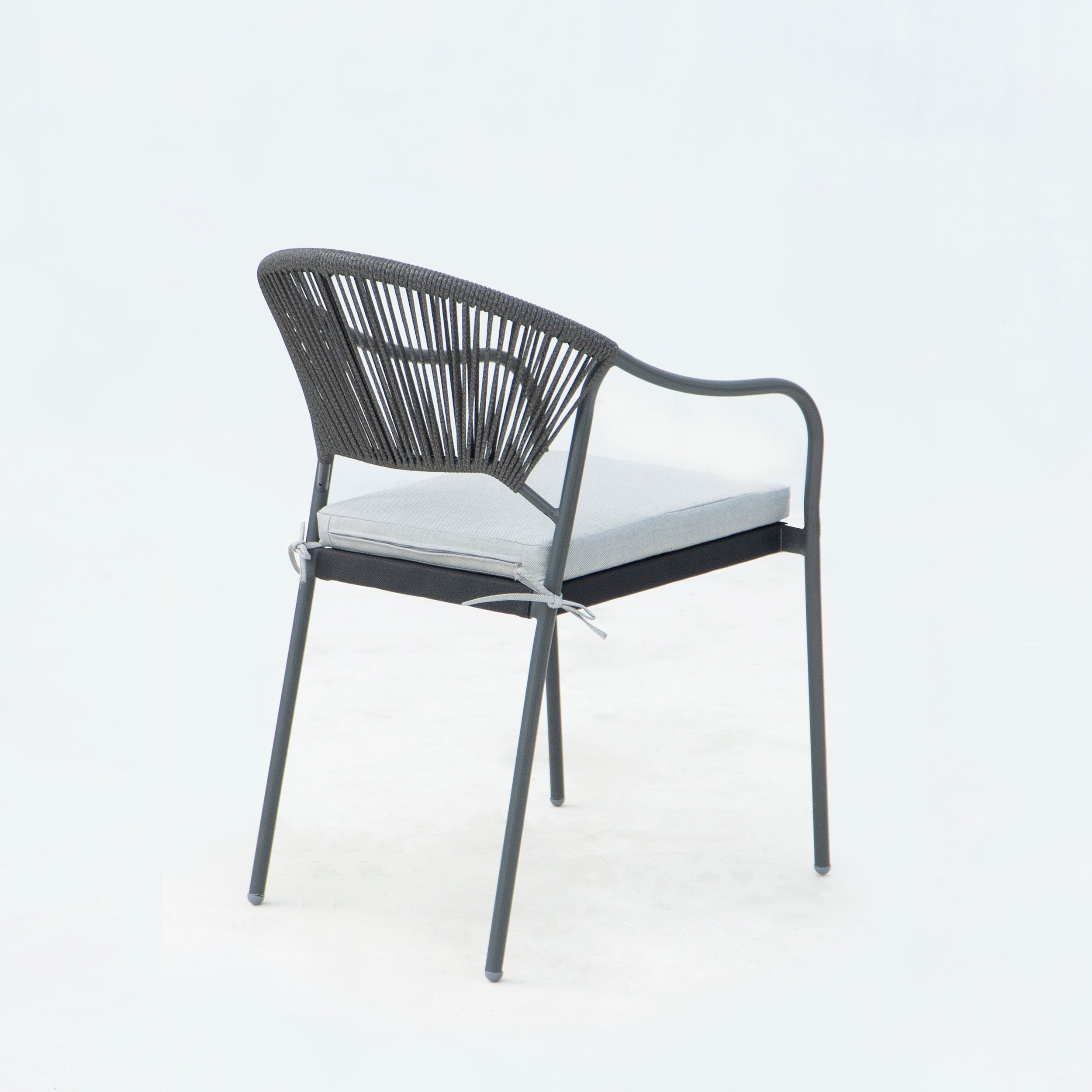 Deko Living 6 Place Seating Black Outdoor Patio Dining Chairs and Table Set - COP30803