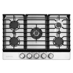Cosmo 30 in. Haven Collection Drop-in Gas Cooktop with 5 Sealed Burners, Cast Iron Grates in Stainless Steel - COS-CTGH305SS