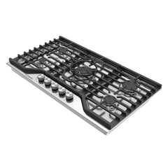 Cosmo 36 in. Vista Collection Drop-in Gas Cooktop with 5 Burners, Metal Knobs, Cast Iron Grates in Stainless Steel - COS-CTGV365SS